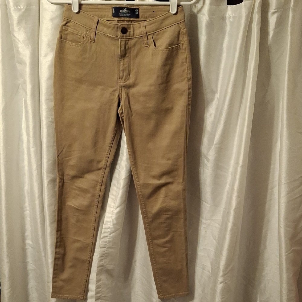 Hollister Beige Mid-Rise Super Skinny Pants 0R